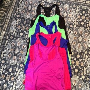 Women's Racerback Tank Top - Pink, Green, Blue, Black